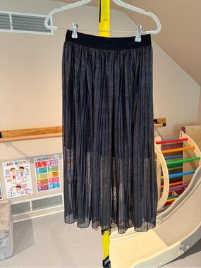 Sanctuary Black Sheer Pleated Maxi Skirt